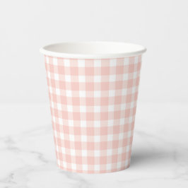 Pink Gingham Paper Cups