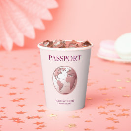 Pink Globe Passport Travel Baby Shower
