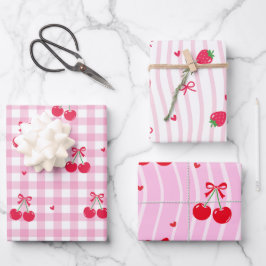 Pink Heart Ribbon Cherries