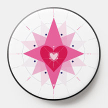 Pink Heart Star Arte PopSocket