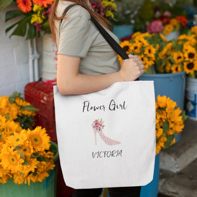 Pink High Heels Bridal Shower Tote Bags (Criador carregado)