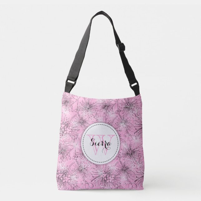 Pink Lily - padrão personalizado tote saco (Frente)