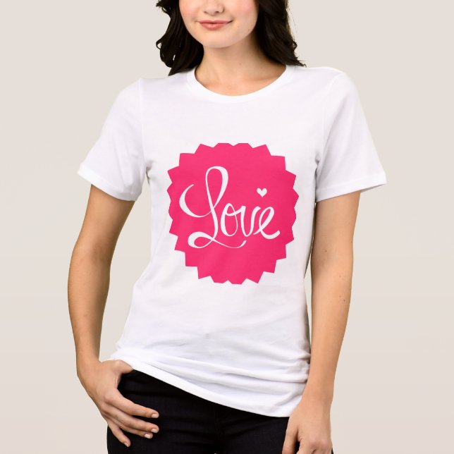 Pink Love Heart T-Shirt (Frente)