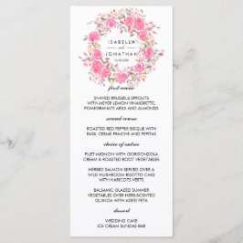 Pink Love | Menu de casamento de grinalda rústica 