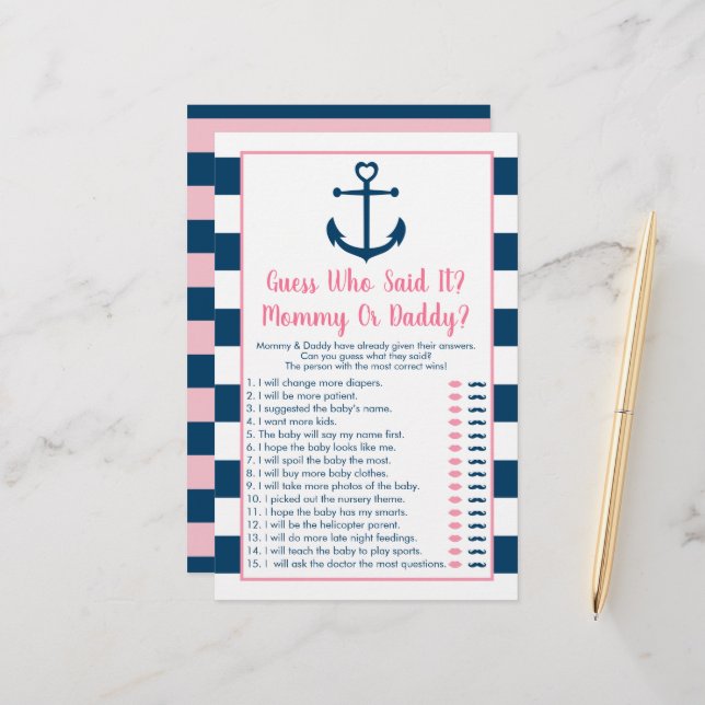 Pink Marinho Anchor Adivinha Quem Disse O Jogo Do  (Frente/Verso In Situ)