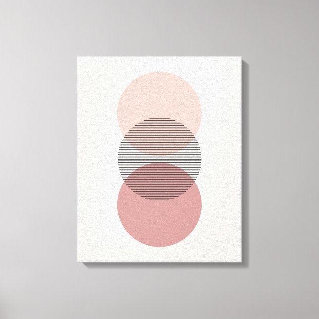 Pink & Mauve Minimalist Circle Wall Art Canvas (Frente)