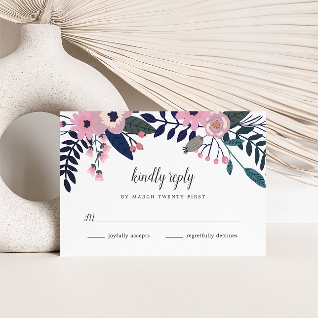 Pink Meadow | Placa RSVP Floral (Criador carregado)