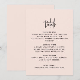 Pink-moderno empoeirado, cartão de detalhes