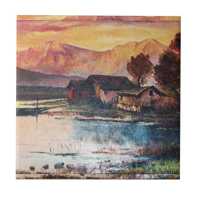 PINK MONTANHAS LAKE ALPINE SUNSET LANDSCAPE (Frente)