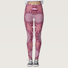 Pink Mushroom Love Fractal Lace Leggings ★ Psydefx