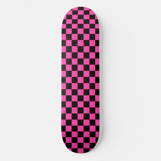 Pink Noir Checkerboard Skateboard (Frente)