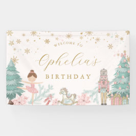 Pink Nutcracker Ballet Birthday Welcome Banner