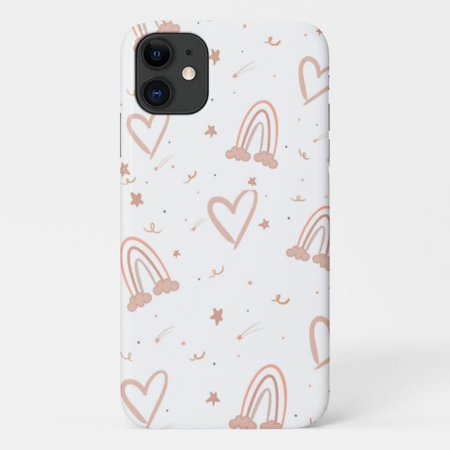 Pink Pastel Rainbow capa de telefone iPhone 11 (Verso)