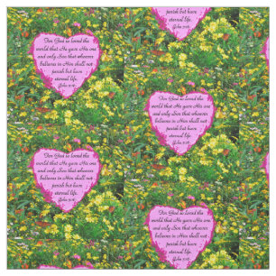 PINK PATCHWORK JOHN 3:16 FLORAL TECIDO