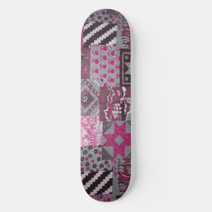 Pink Patchwork Skateboard