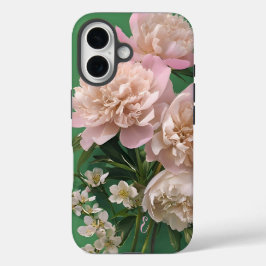 Pink Peonies Monogram Name Personalized