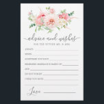Pink Peony Floral Greenerice Advice e Cartão de De<br><div class="desc">Um belo arranjo floral cor-de-rosa encabeça este cartão Advice and Wish. Se precisar de mais produtos correspondentes,  por favor,  envie-me uma mensagem.</div>