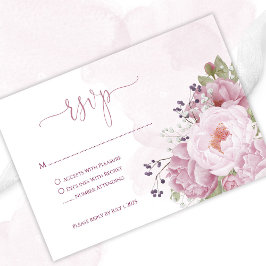 Pink Peony RSVP Cards