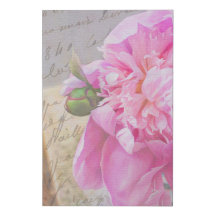 Pink Peony Vintage Floral - Script Francês Belas A