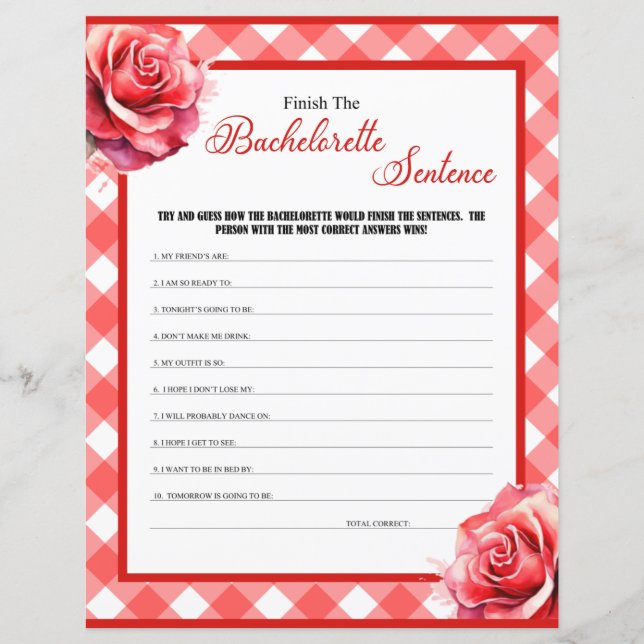 Pink Pinup Bachelorette termina o jogo de sentença (Frente)