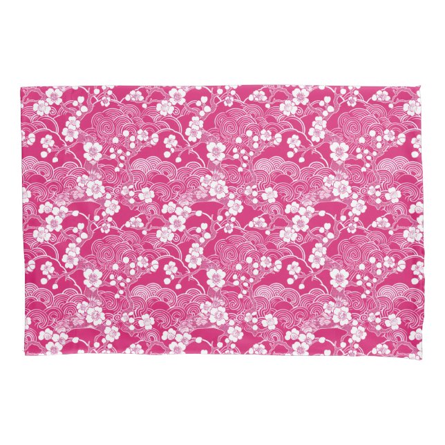 Pink Plum Blossom Chiyogami Pattercase (Frente-Esquerda)