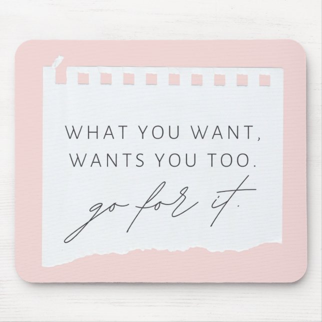 Pink Positive Inspirational Affirmation Mouse Pad (Frente)