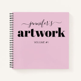 Pink Preto Personalizado Sketchbook Seu Nome