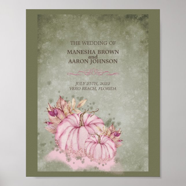 PINK Pumpkin - Poster de Casamento (Frente)