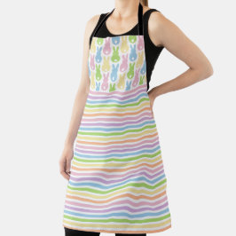 PINK PURPLE GREEN BLUE EASTER BUNNIES & STRIPES