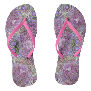 Pink & Purple Jewel Patters Thongs - Chinelos