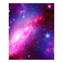 Pink Purple Spiral Galaxy Poster