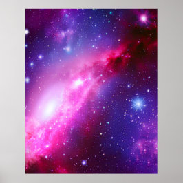Pink Purple Spiral Galaxy Poster