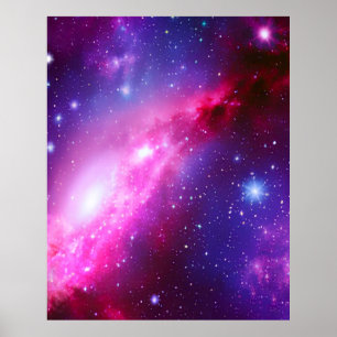 Pink Purple Spiral Galaxy Poster