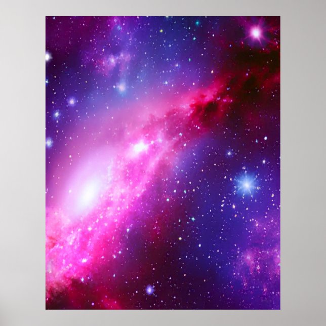 Pink Purple Spiral Galaxy Poster (Frente)