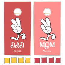 Pink &red team mom team dad custom funny