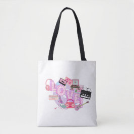 Pink Retro LOVE Tote – 90s Hits & Early 2000s