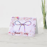 PINK RHINESTONES COM UM Cartões de agradecimentos