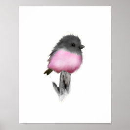 Pink Robin Poster Print