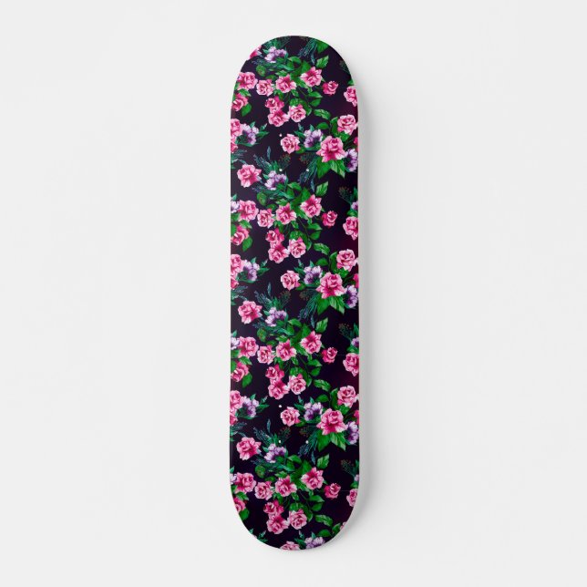 PINK ROSES FLORAL SKATEBOARD (Frente)