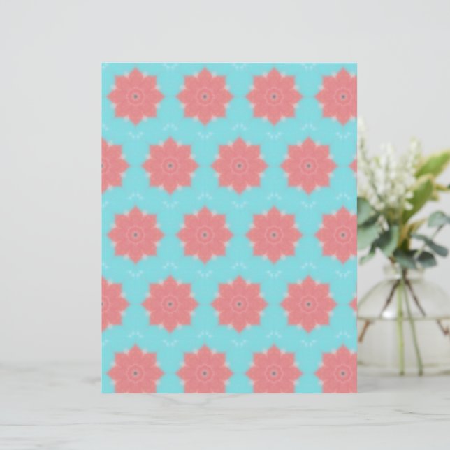 Pink Rosettes on Blue Scrapbook Paper (Em pé/Frente)