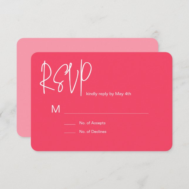 Pink RSVP Card (Frente/Verso)