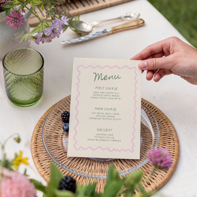 Pink Sage Whimsical Handwritten Menu (Criador carregado)