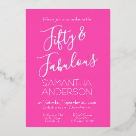 Pink Silver Elegant 50 & Fabulous Birthday Party 