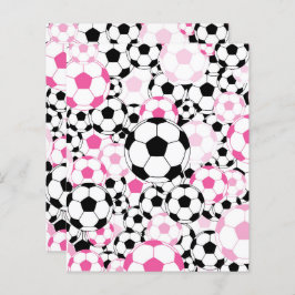 Pink Soccer Ball Pattern Scrapbook Craft Paper