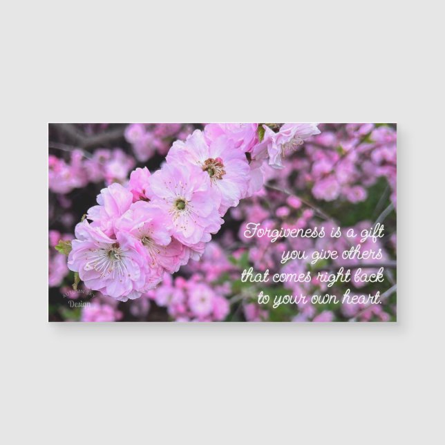Pink Spring Flowers Photo Forgiveness Quote Magnet (Frente)