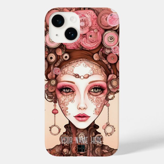 PINK STEAMPUNK BEAUTY DOLL FACE iPhone / iPad case (Verso)