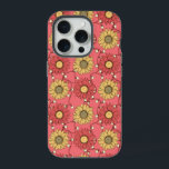 Pink Sunflowers Christmas<br><div class="desc">Pink Sunflowers Christmas iPhone 15 Pro Case
A lovely Christmas gift,  featuring a fun design of sunflowers in pink and yellow tones,  intertwined with lights,  perfect for garden and nature lovers.</div>