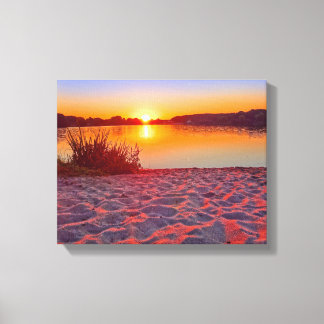 Pink Sunset na Canvas de Praia