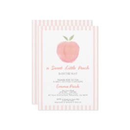 Pink Sweet Little Peach Chá de fraldas Convite