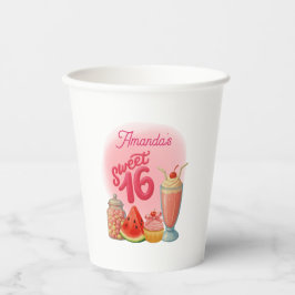 Pink Sweet Sixteen Paper Cups